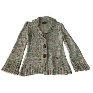 BCBG Maxazria Cardigan Women's M Long Sleeve Knit Button Multicolor Sweater Boho